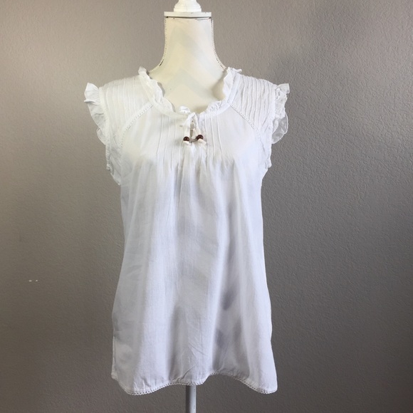 Sacred Threads Tops - Sacred Threads Ruffle White Top